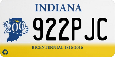 IN license plate 922PJC