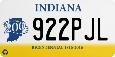 IN license plate 922PJL