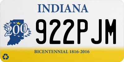 IN license plate 922PJM