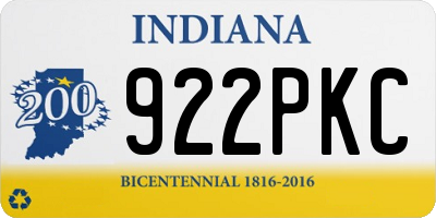 IN license plate 922PKC