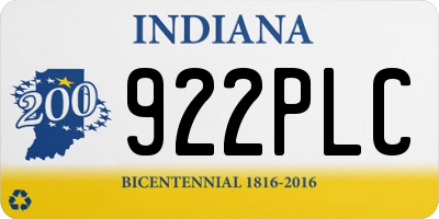 IN license plate 922PLC