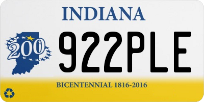 IN license plate 922PLE