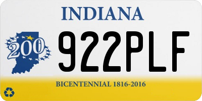 IN license plate 922PLF