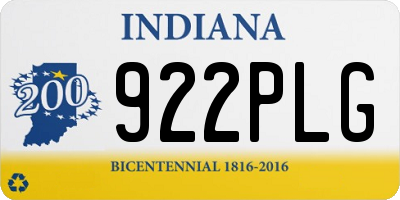 IN license plate 922PLG