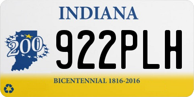 IN license plate 922PLH