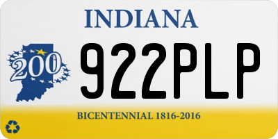 IN license plate 922PLP