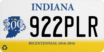 IN license plate 922PLR