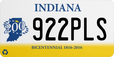 IN license plate 922PLS