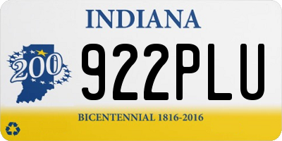IN license plate 922PLU