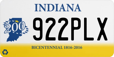 IN license plate 922PLX