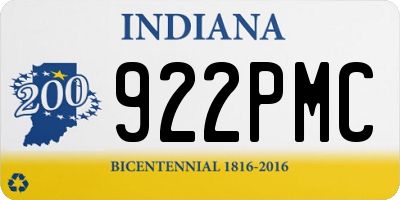 IN license plate 922PMC