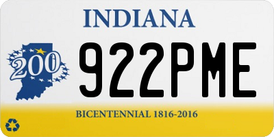 IN license plate 922PME