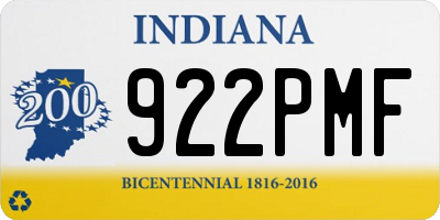 IN license plate 922PMF