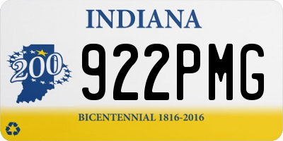 IN license plate 922PMG