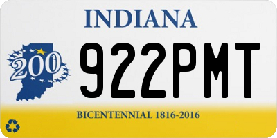 IN license plate 922PMT