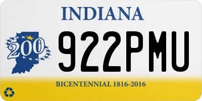 IN license plate 922PMU