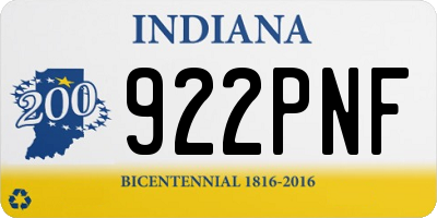 IN license plate 922PNF