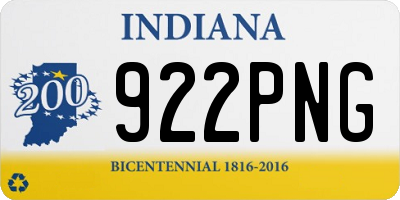 IN license plate 922PNG