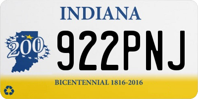 IN license plate 922PNJ
