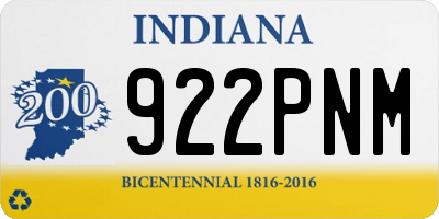 IN license plate 922PNM
