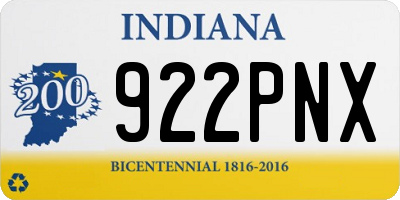 IN license plate 922PNX