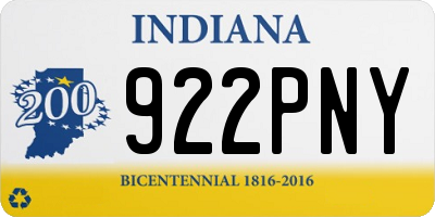 IN license plate 922PNY