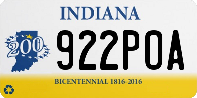 IN license plate 922POA