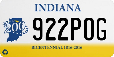 IN license plate 922POG