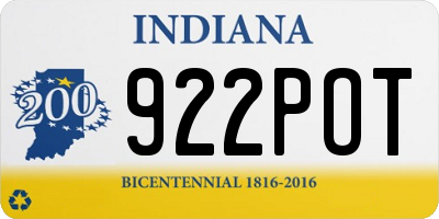 IN license plate 922POT