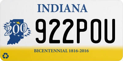 IN license plate 922POU