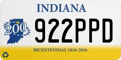 IN license plate 922PPD