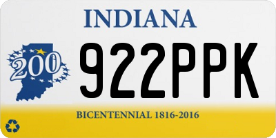 IN license plate 922PPK