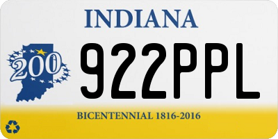 IN license plate 922PPL