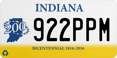 IN license plate 922PPM