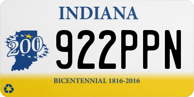 IN license plate 922PPN