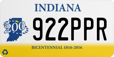 IN license plate 922PPR