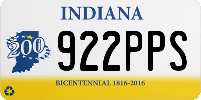 IN license plate 922PPS
