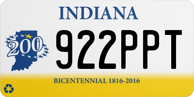 IN license plate 922PPT