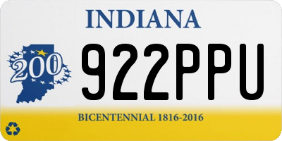 IN license plate 922PPU