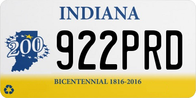 IN license plate 922PRD