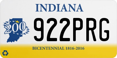 IN license plate 922PRG