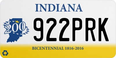 IN license plate 922PRK