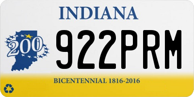 IN license plate 922PRM