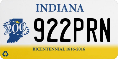 IN license plate 922PRN