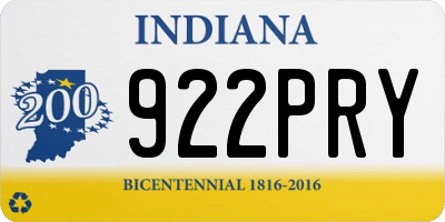 IN license plate 922PRY
