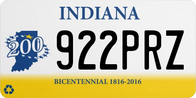 IN license plate 922PRZ