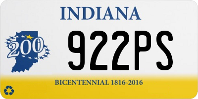 IN license plate 922PS