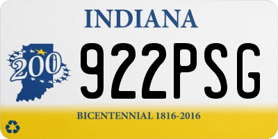 IN license plate 922PSG