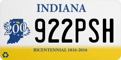 IN license plate 922PSH