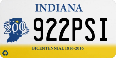 IN license plate 922PSI